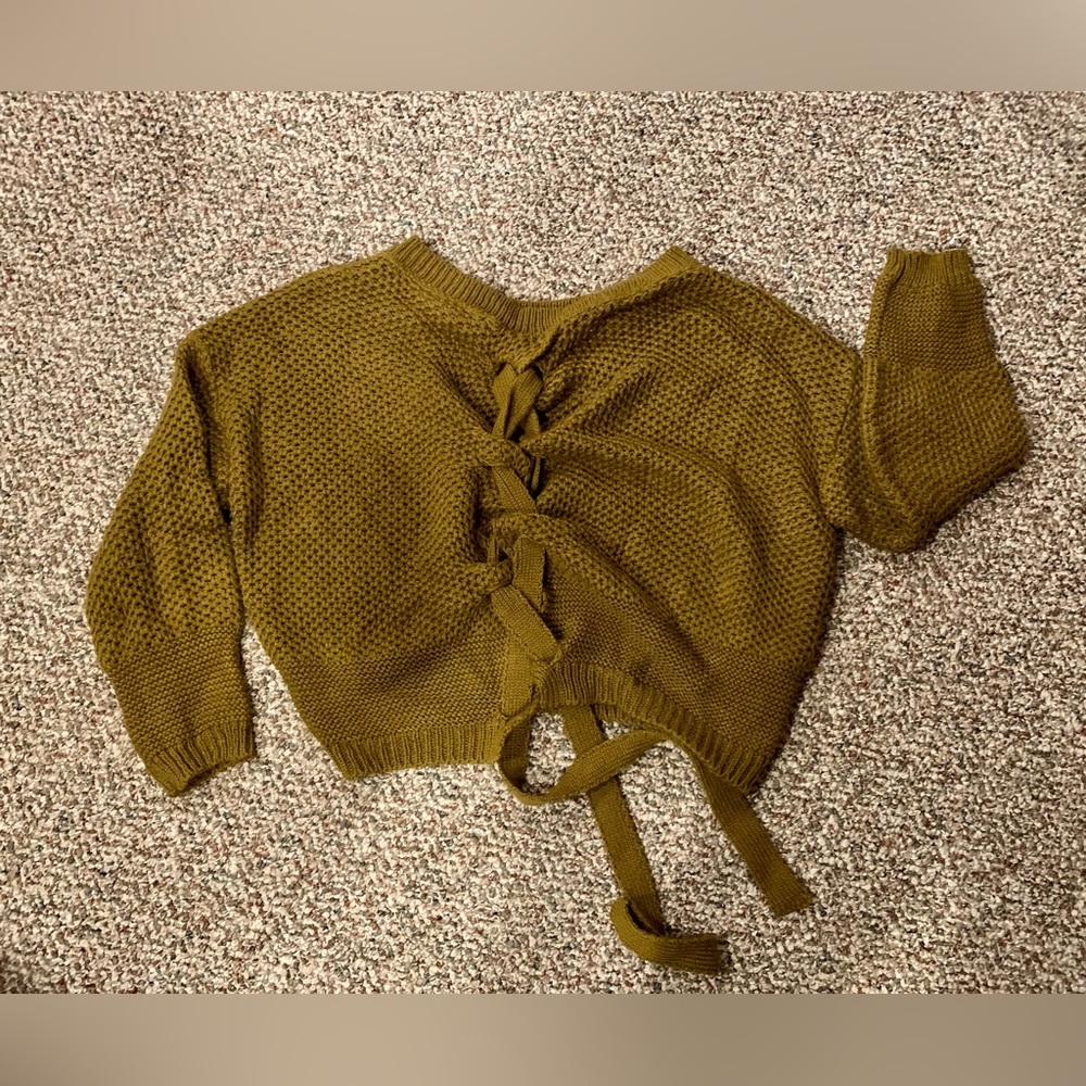 Express laced knit sweater